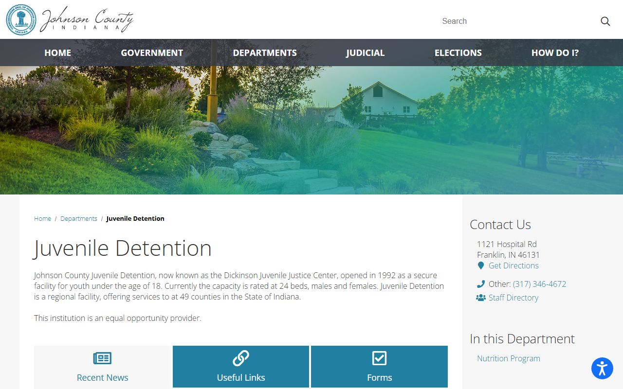 Dickinson Juvenile Justice Center Johnson County detention record source