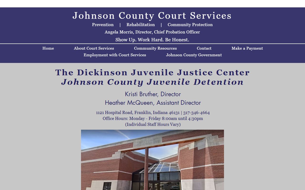 Dickinson Juvenile Justice Center Court Services detention page