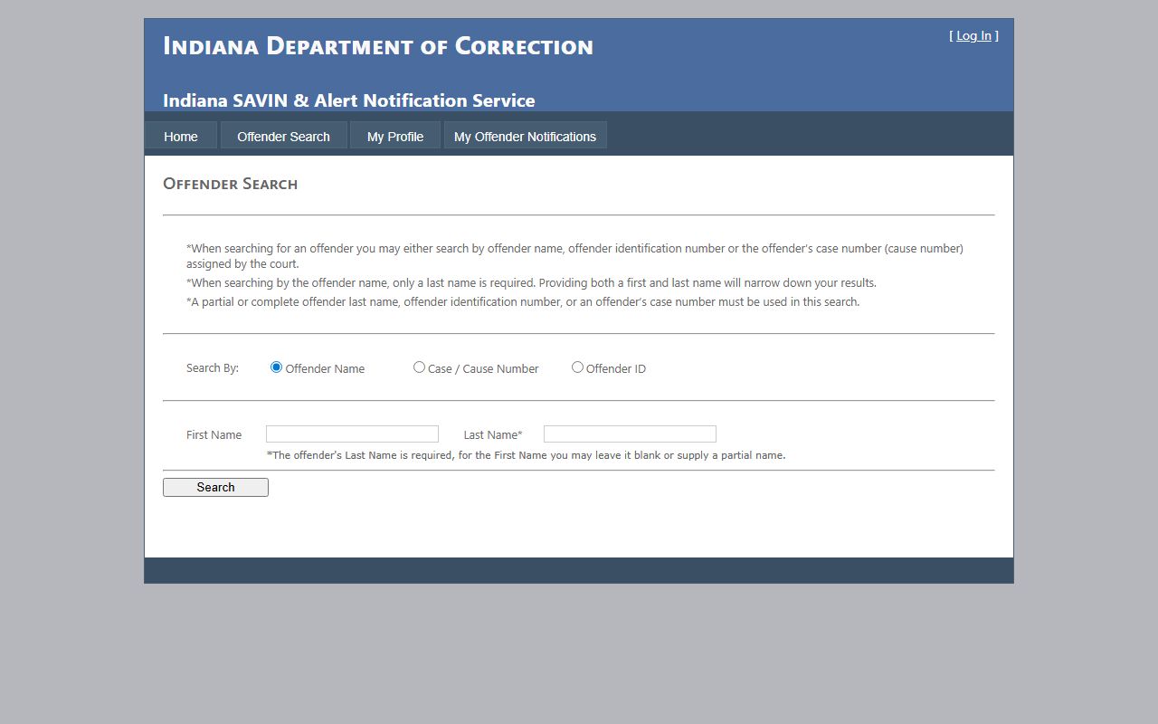 Johnson County inmate population Indiana SAVIN search page
